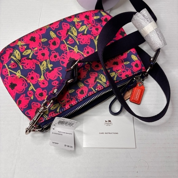 New COACH Poppy Floral Print Small Crossbody Bag - Picture 6 of 8